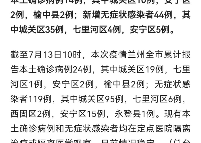 甘肃兰州最新疫情动态及防控措施解析
